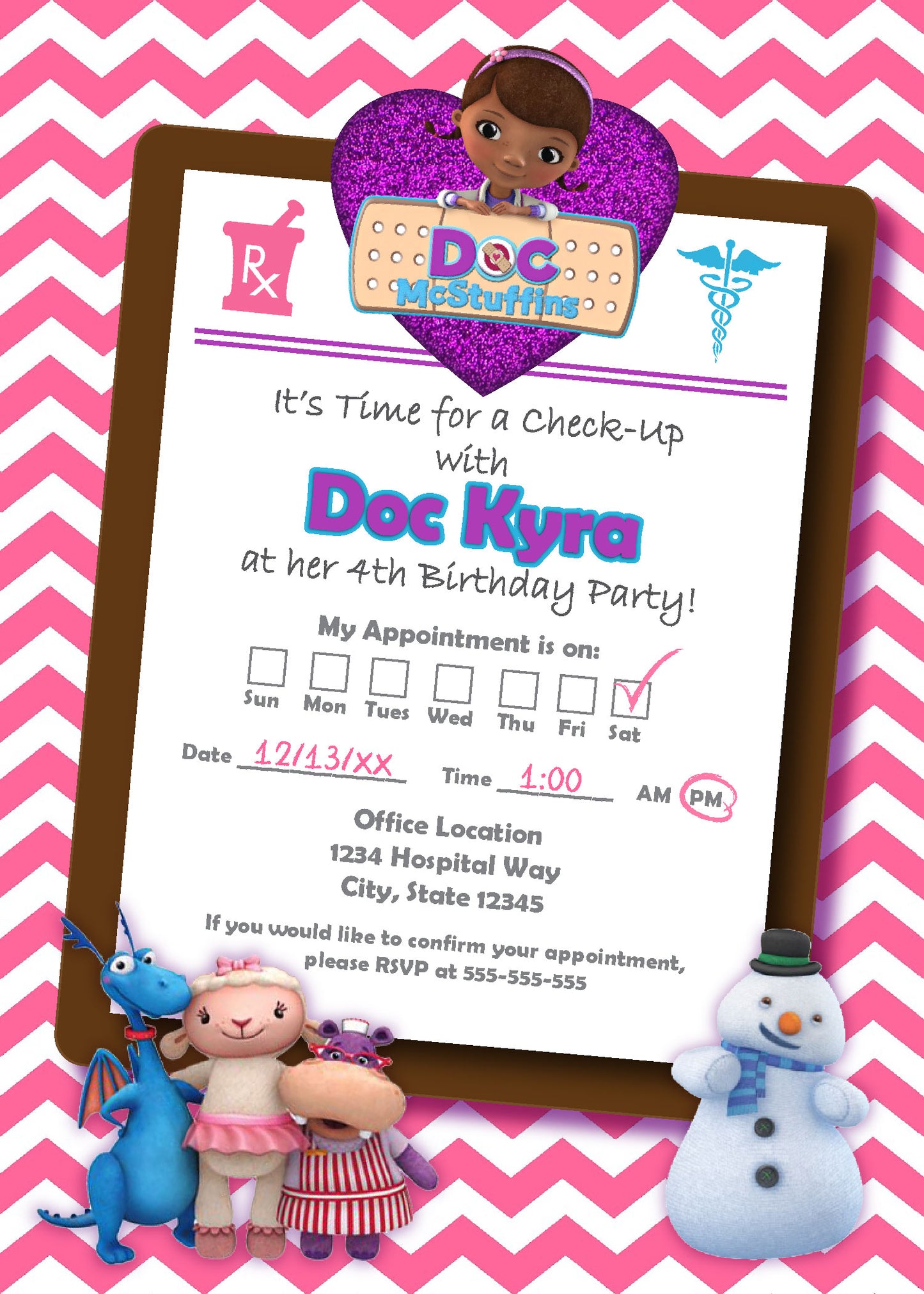 Doc McStuffins Birthday Invite - Digital Download