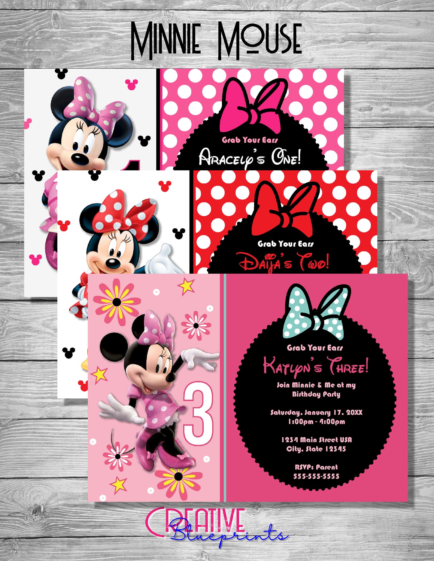 Minnie Mouse Birthday Invite - Digital Download