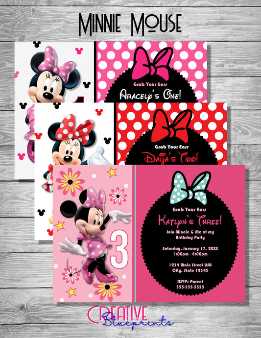 Minnie Mouse Birthday Invite - Digital Download