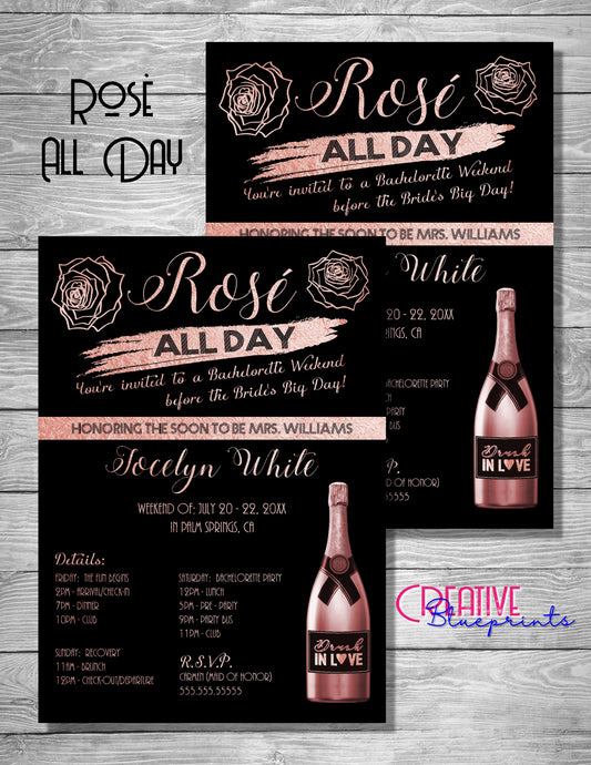 Rosè All Day Rose Gold Theme - Digital Invite